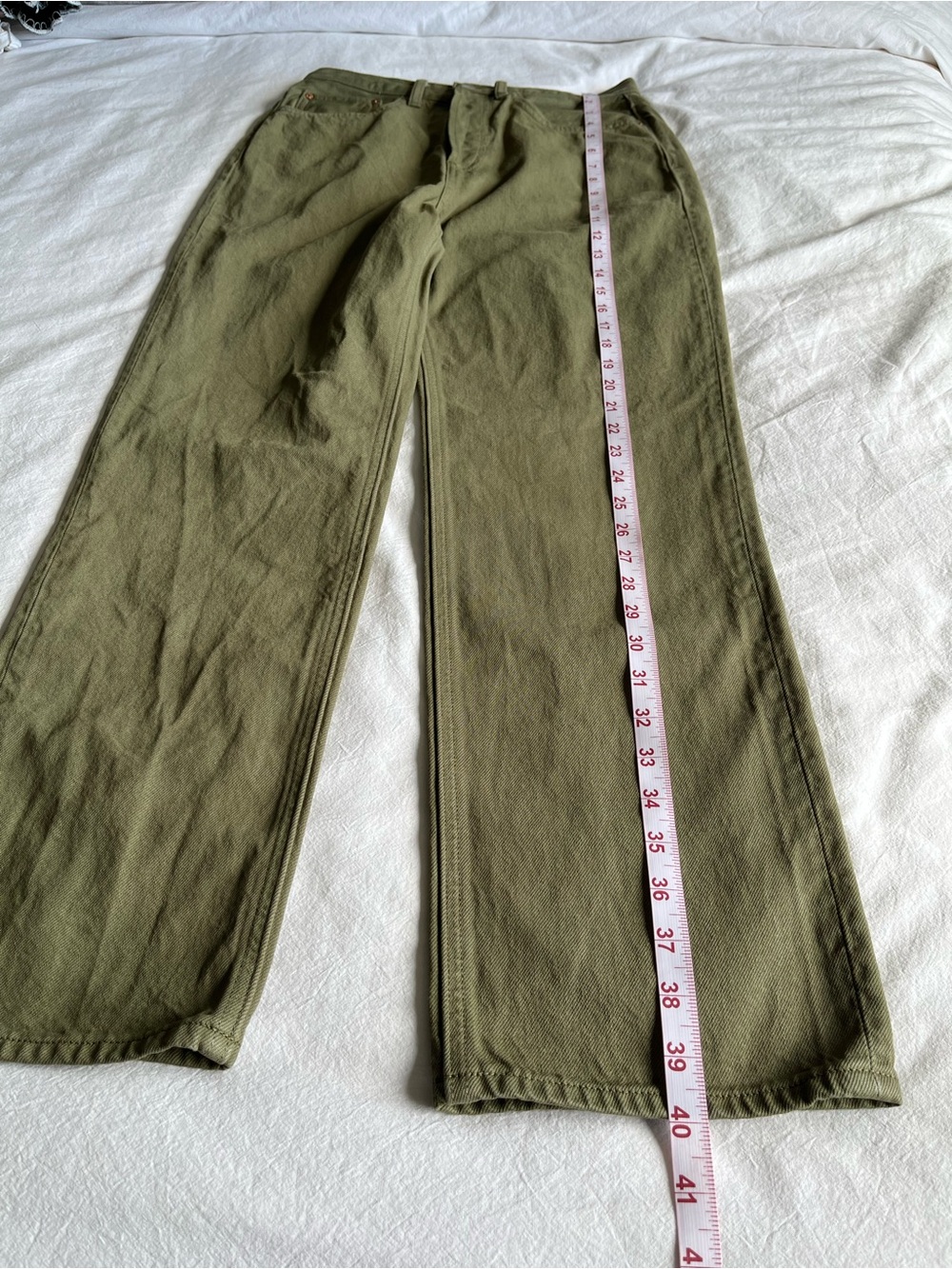 Aritzia Denim Forum The Joni High Rise Loose Jeans Olive Green Size 26 Organic - Picture 8 of 15